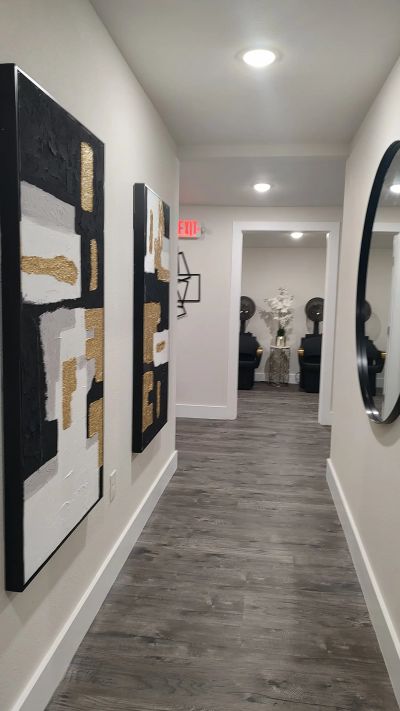Hallway leading to the salon area