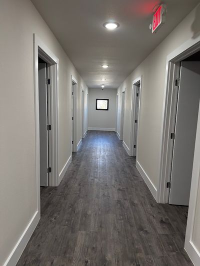 The Suite Spot hallway interior